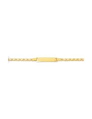 6" 14K Yellow Gold Mirror Heart Baby ID -bracelet