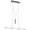 Trio-Leuchten 322910306 LED-Jojo-Pendelleuchte in Chrom/Aluminium, Glas weiss satiniert, inklusive 3x6W LED 3000K, Breite 78 cm, max. L�nge 165 cm