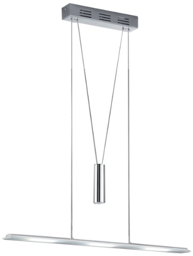 Trio-Leuchten 322910306 LED-Jojo-Pendelleuchte in Chrom/Aluminium, Glas weiss satiniert, inklusive 3x6W LED 3000K, Breite 78 cm, max. L&auml;nge 165 cm