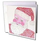 CherylsArt Holidays Christmas - Happy Cheerful Santa in Pointillism - Greeting Cards-12 Greeting Cards with envelopes