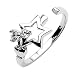 Sterling Silver Star With Cubic Zirconia Toe Ring