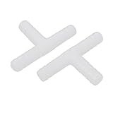 uxcell　Tホースバーブ　コネクタ　アダプタ　ホーム　水パイプ　修理部品　プラスチック　ペア