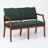 Franklin Series Two Seat Sofa Finish: Black, Material: Jamestown Antique Blue Vinyl