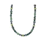Sterling Silver Aventurine & Freshwater Cultured Pearl Necklace by Sajen, 18