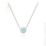 WILLOW GOLD MILESTONES: *AQUAMARINE BOUTONIERE 0.75 CT NECKLACE 14KW*