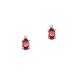 14K Yellow Gold 0.02 ct. Diamond and 1 ct. Oval Shaped Pink Topaz Earrings