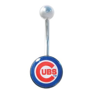 Chicago Cubs 316L Stainless Steel Belly Ring - 14G - 3/8 Inch Bar Length - Sold Individually