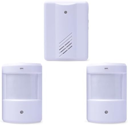 LightingMan ® Wireless Infrared Monitor Sensor Motion Detector Entry Door Bell Alarm Chime-One Sensor and Two Receivers