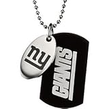 Stainless Steel New York Giants Double Dog Tag Necklace
