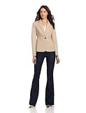 Jones New York Women's Notch Collar Jacket With Triple Waist Seam, Taupe, 6