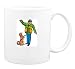 Mug with human, body, female, individuals, individual, domestic, persons, dogs, play, red, period, humans, girl, miss, playing, people, animal, person, dog