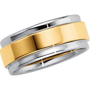 14K Two Tone Gold Comfort Fit Band