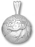 Oklahoma State Cowboys Solid Sterling Silver ''oSu'' Basketball Pendant