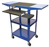 Adjustable Height Drop Leaf AV Cart - Royal Blue (Royal Blue) (42"H x 24"W  ....