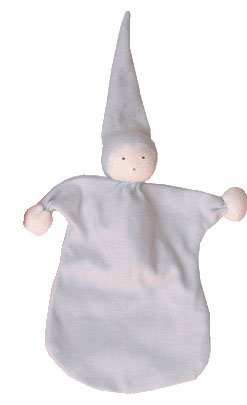 Organic Egyptian Cotton Flannel Sleeping Doll & Teether in Blue