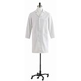 Medline Men's Premium Full Length Lab Coat - White, Size 44 - Model 317TNS44