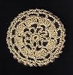 Beige Floral Crocheted Hair Bun Cover- LARGE