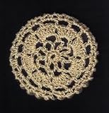 Beige Floral Crocheted Hair Bun Cover- LARGE