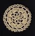 Beige Floral Crocheted Hair Bun Cover- MEDIUM