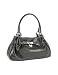Julia Cocco' Heart Lock Dark Gray Patent Leather Satchel Bag