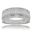 Diamond Ring Band - Milgrain Accented in Solid 14K White Gold
