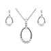 Tressa Sterling Silver CZ Accented Oval Necklace and Earring Set