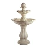 Outdoor 3 TIER Pineapple ACORN Water Fountain Birdbath by Jed Mart
