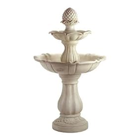 Outdoor 3 TIER Pineapple ACORN Water Fountain Birdbath by Jed Mart