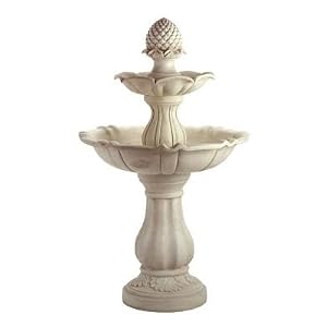 Outdoor 3 TIER Pineapple ACORN Water Fountain Birdbath by Jed Mart