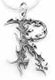 GOTHIC Letter Initial R Sterling Silver Charm Pendant