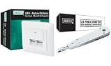 DIGITUS Kat.6, Klasse E, Unterputzdose, 2 x RJ45, geschirmt