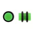 No Piercing Required - High Quality Green Acrylic Fake Plugs - Imitation 4G with "O" Rings- Very Strong Magnets - Sold as a Pair