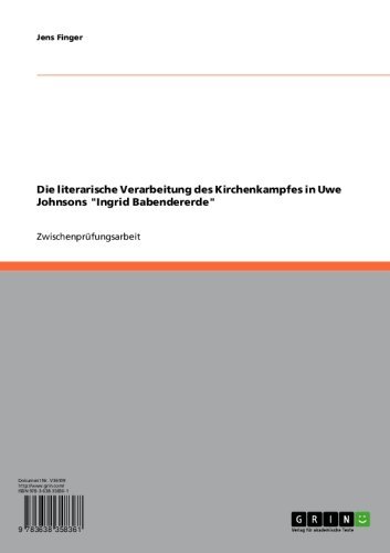 Die literarische Verarbeitung des Kirchenkampfes in Uwe Johnsons 