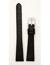 Ladies Genuine Italian Leather Watchband Black 12mm Watch Band