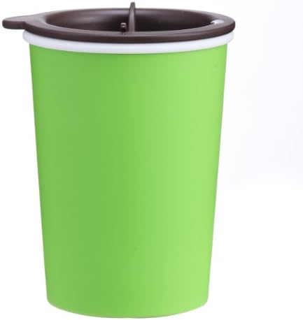 Convenient Double Walled 10-Ounce/300ML Travel To-Go Coffee Drink Mug with Rotary Lid, Food Grade PC, Red/Roseo/Yellow/Orange/Green/Blue/Gray/Brown/Black/White Available (Green)
