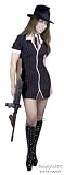Sexy Black/White Gangster Moll Costume (XL 14-16)