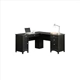 Sauder Sierra Heights L-Shaped Desk in Ebony Ash