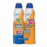 Banana Boat Sport UltraMist SPF 50 Sunblock Twin Pack - 2 Bottles w/6oz each, 12-Ounce Bottle