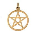 9ct Yellow Gold Pentangle in a circle