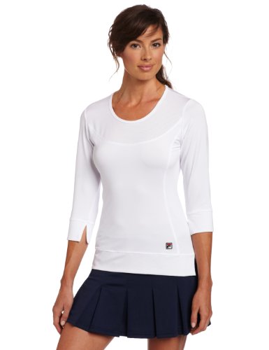 Fila Tennis Women's Essenza 3/4 Sleeve Top, White, X-Large On Sale