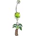 Emerald Gree Gem Swaying Palm Tree Dangle Belly Ring