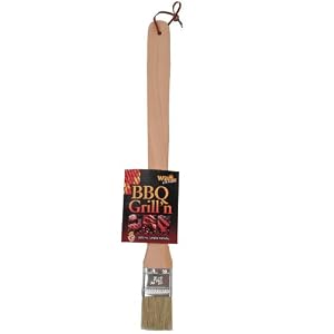 BBQ Brush with Wooden Handle - Extra Long, 15.5-inch by 