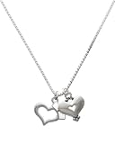 Open Heart with Nurse Hat and Silver Heart Charm Necklace
