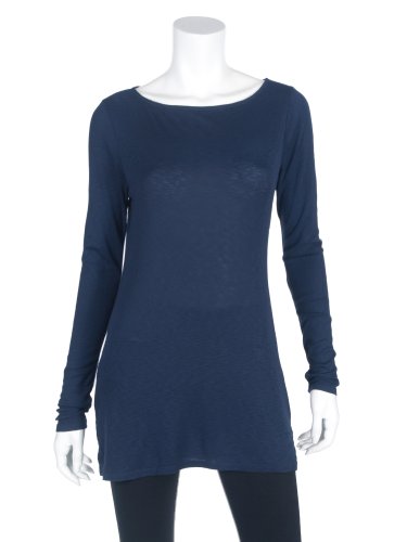 Michael Stars Women's Boat Neck Long Sleeve Slub Tunic