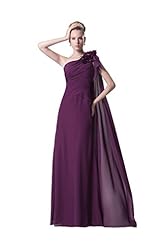 Chiffon One Shoulder Floor Length Evening Dress 