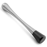 Stainless Steel Bar Mojito Muddler With Black Rubber Tip
