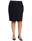 AK Anne Klein Women's Plus Size Knit Pocket Detail Pencil Skirt, Midnight Sky, 1X