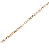 14K Gold Fancy Bullet Chain 8.5 W  Lobster-Claw Lock Yellow Gold Bracelet