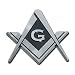 Mason Square Compass Masonic Lodge Freemason Fraternal Chrome Car Truck Motorcycle Emblem