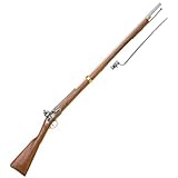 1700s Brown Bess Revolutionary War Flintlock Musket Replica - Full Size All Wood and Metal Prop Gun with Bayonet